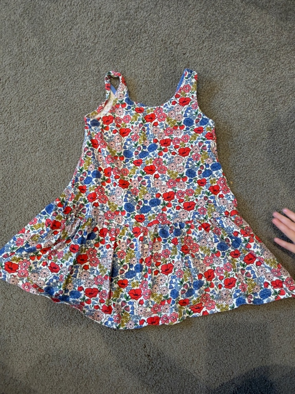 Mini Boden Floral Tank Dress in Red, Blue, Pink